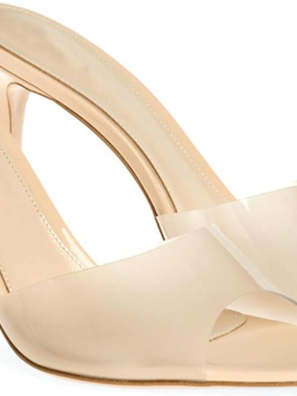 Women's Transparent Pointed-Toe Open-Toe Stiletto Mules