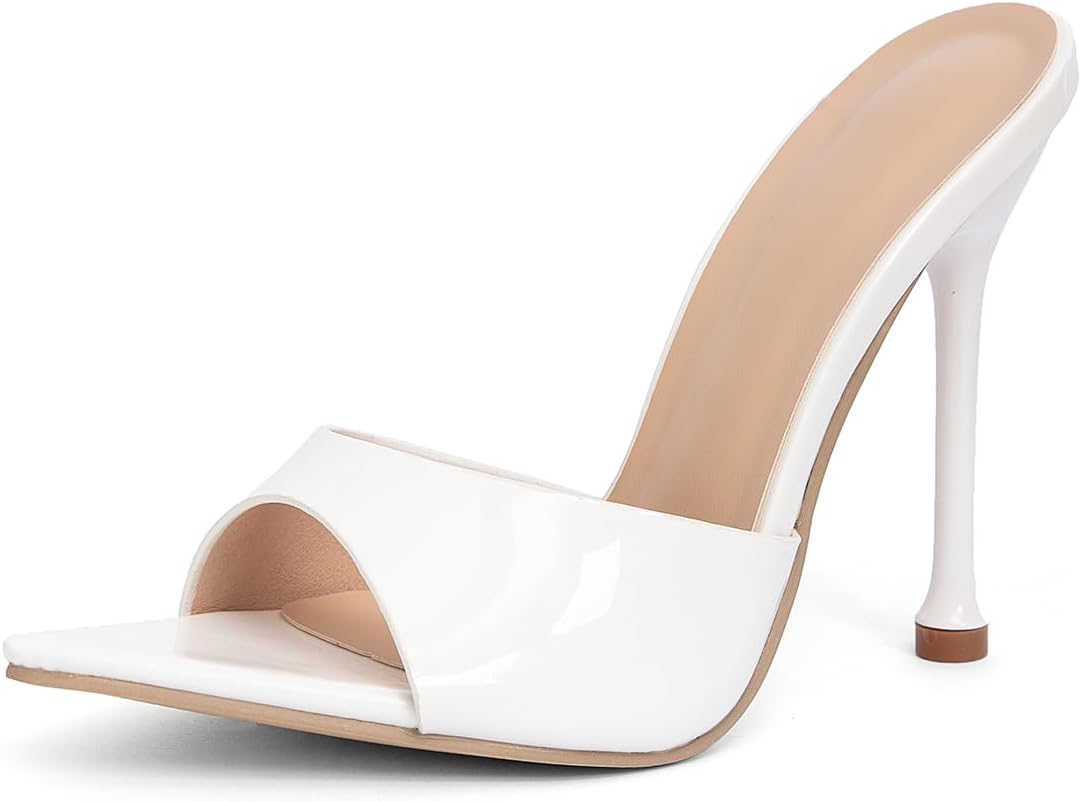 Women's Open-Toe Slip-On Stiletto Dress Sandals