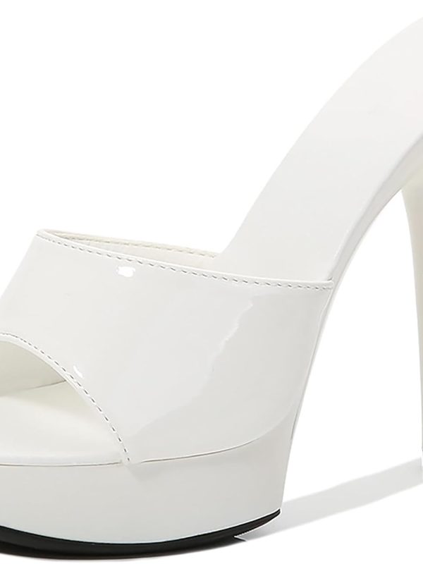 Women's Peep-Toe Platform Slip-On High Heel Sandals