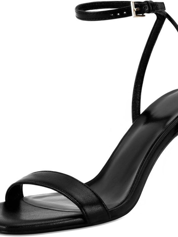 Women's Square-Toe Open-Toe Lace-Up Stiletto Sandals