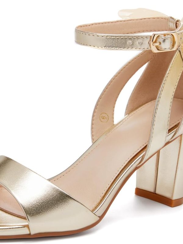 Women's Bow Detail Chunky Heel Satin Ankle Strap Sandals