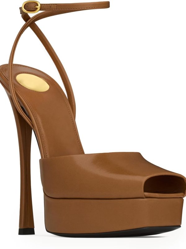 Women's Platform Square-Toe Ankle Strap High Heel Sandals