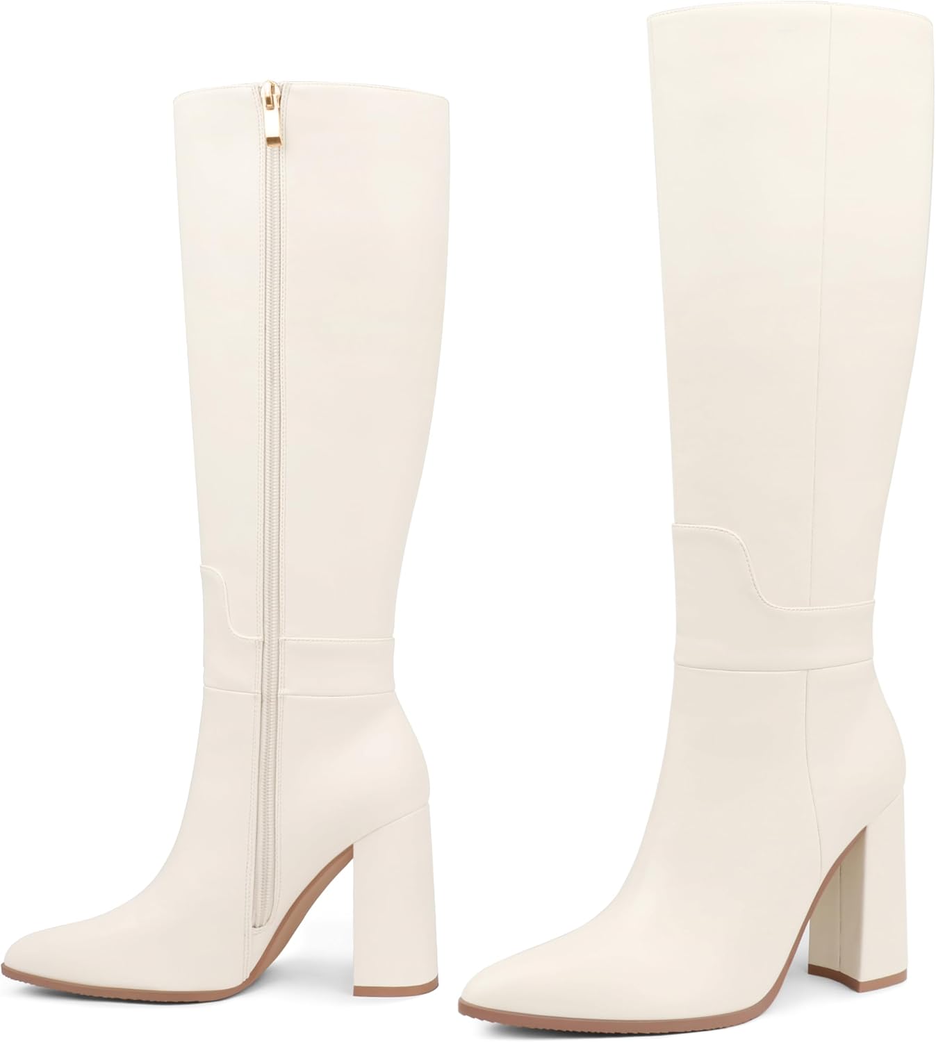 Women's Pointed-Toe Knee High Heeled Boots