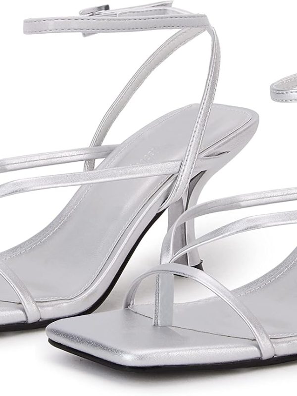 Women's Lace-Up Square-Toe High Heel Strappy Sandals