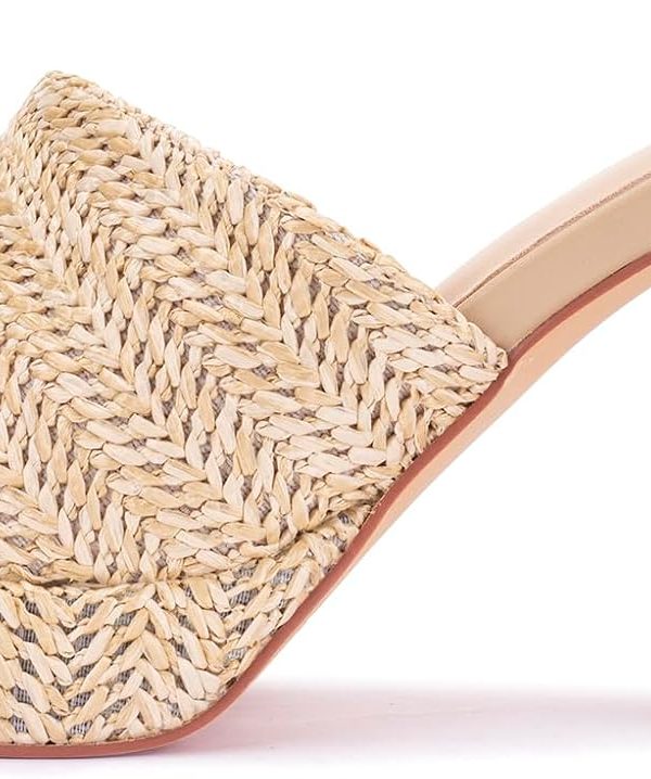 Women's Raffia Platform Wedge Heel Open-Toe Summer Sandals