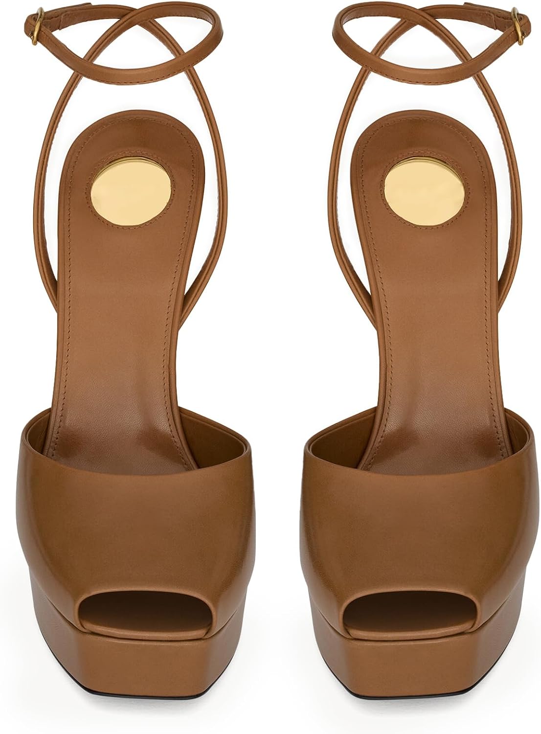 Women's Platform Square-Toe Ankle Strap High Heel Sandals - Image 2