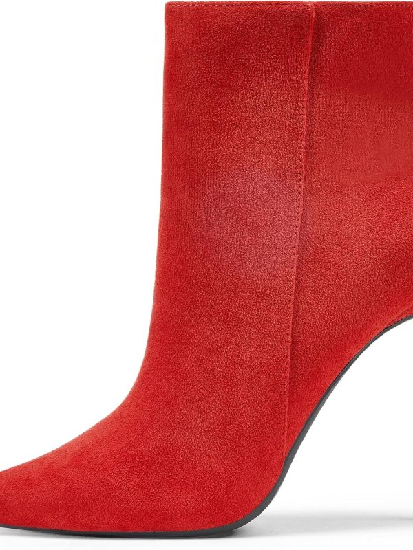 Women's Pointed-Toe Stiletto Ankle Boots with Side Zipper
