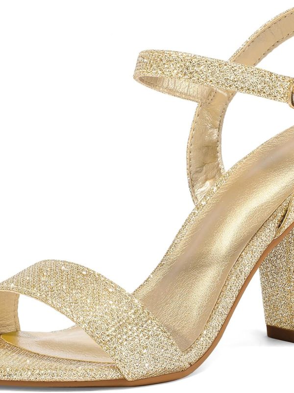 Women's Chunky Heel Open-Toe Ankle Strap Dress Sandals