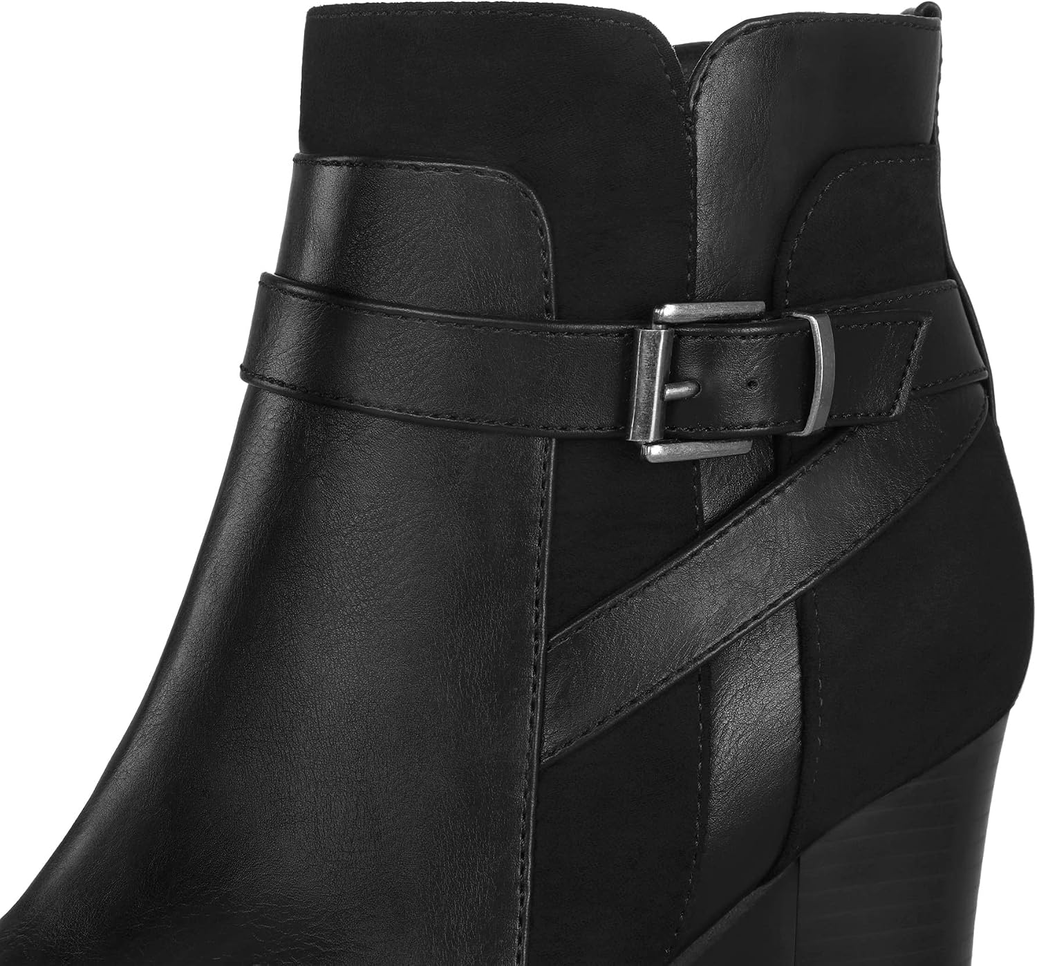 Women's Chunky Heel Ankle Boots with Side Zipper - Image 2